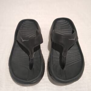 Hokas One One Women's Ora Flip Flop Recovery Sandals Black Sz 8 EUC